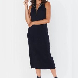 Show Me Your MuMu Charlie Zip Dress In Black